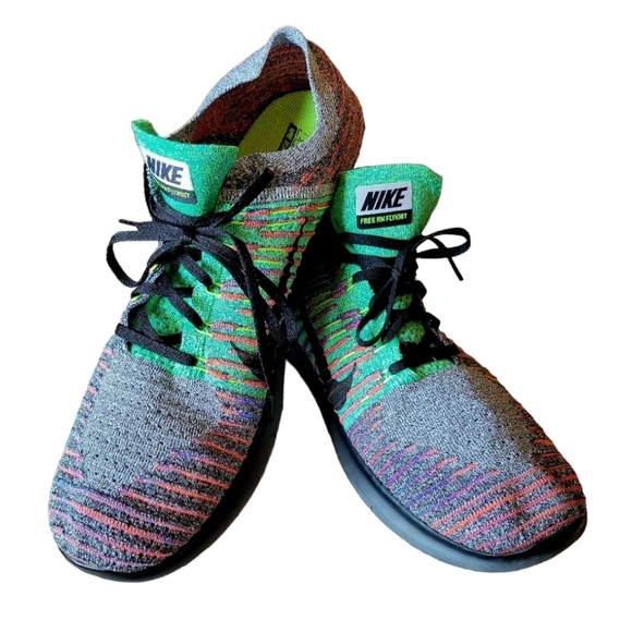 Nike Free RN Fly Knit Run Natural Free & Flexible Running Shoe Neon Colors Men's - Picture 1 of 9